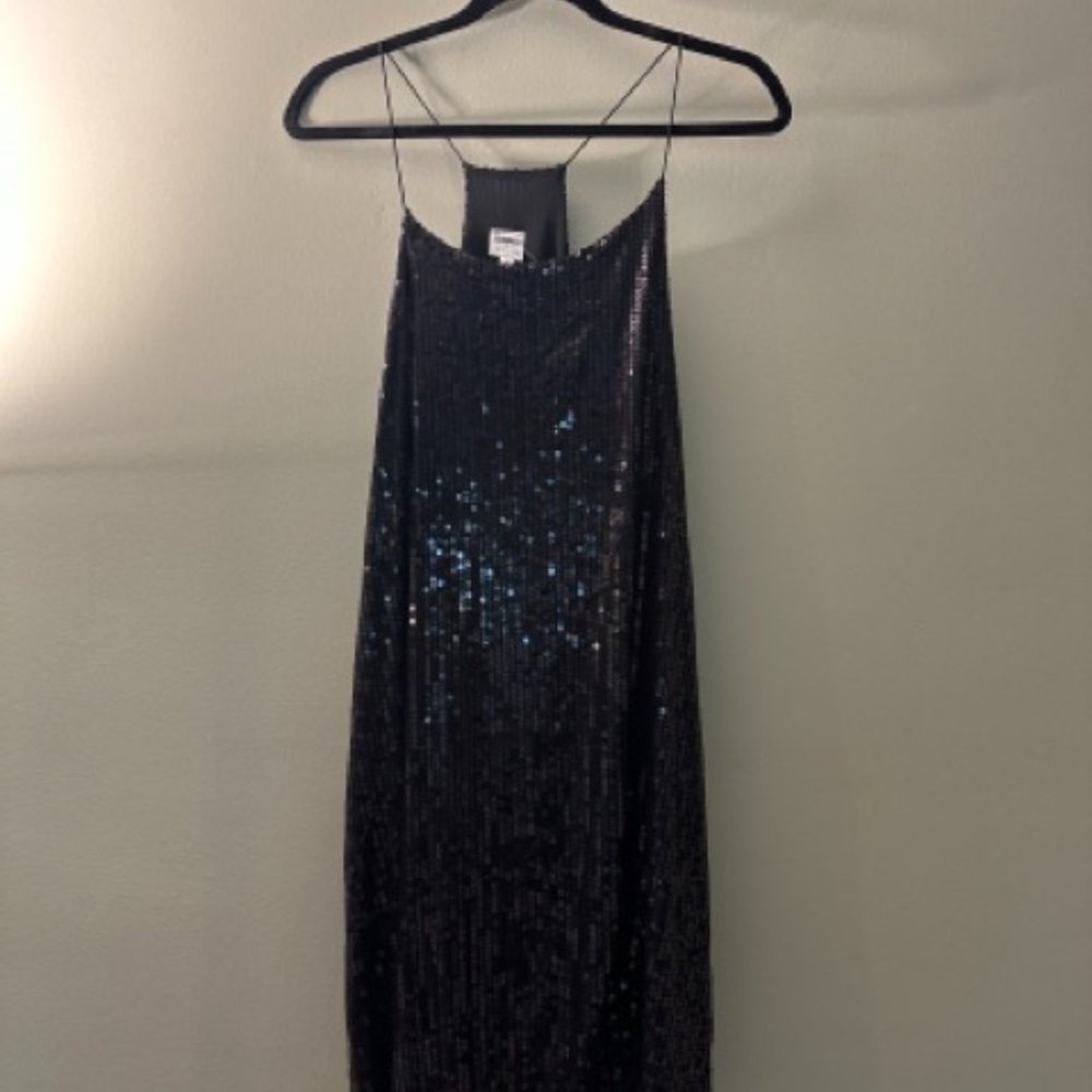 NWT black sequin mini dress